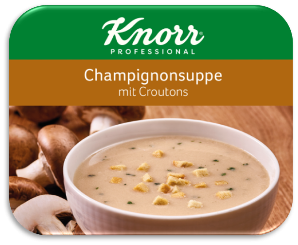 Knorr Champignonsuppe mit Croutons