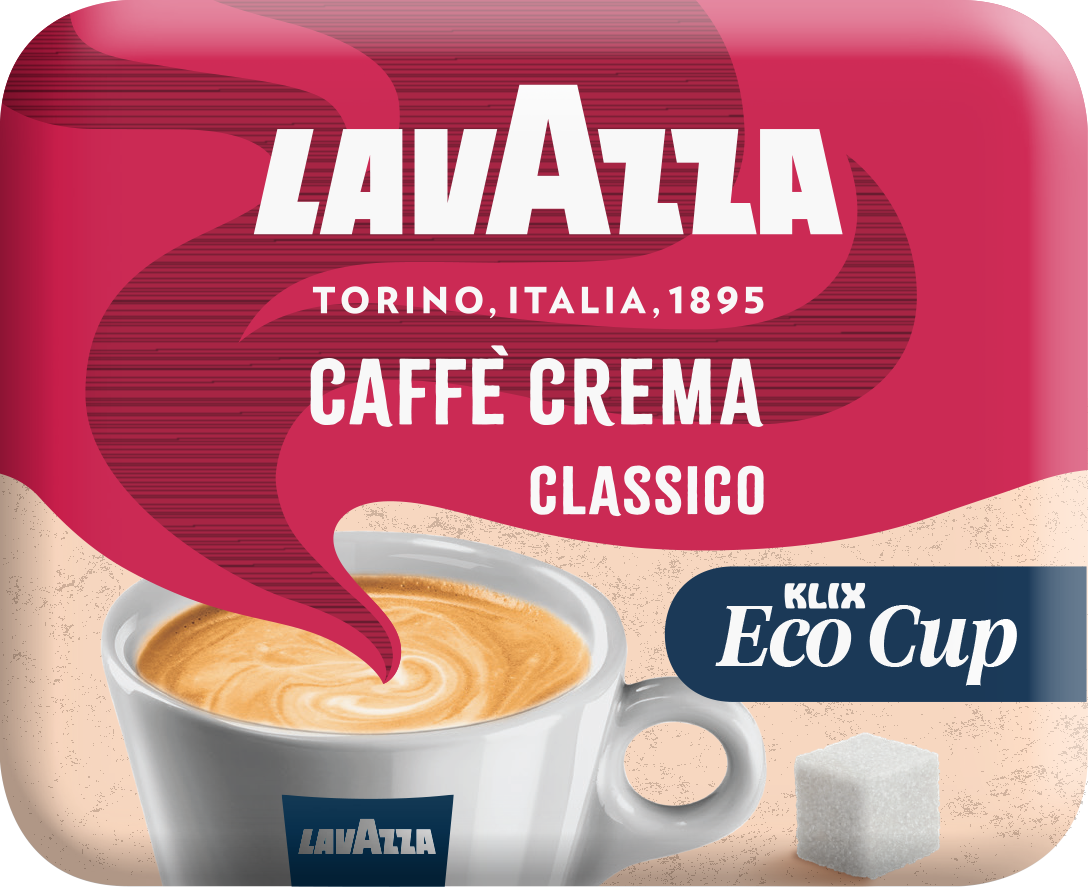 Klix Lavazza Kaffee Weiß mit Zucker 340 Becher