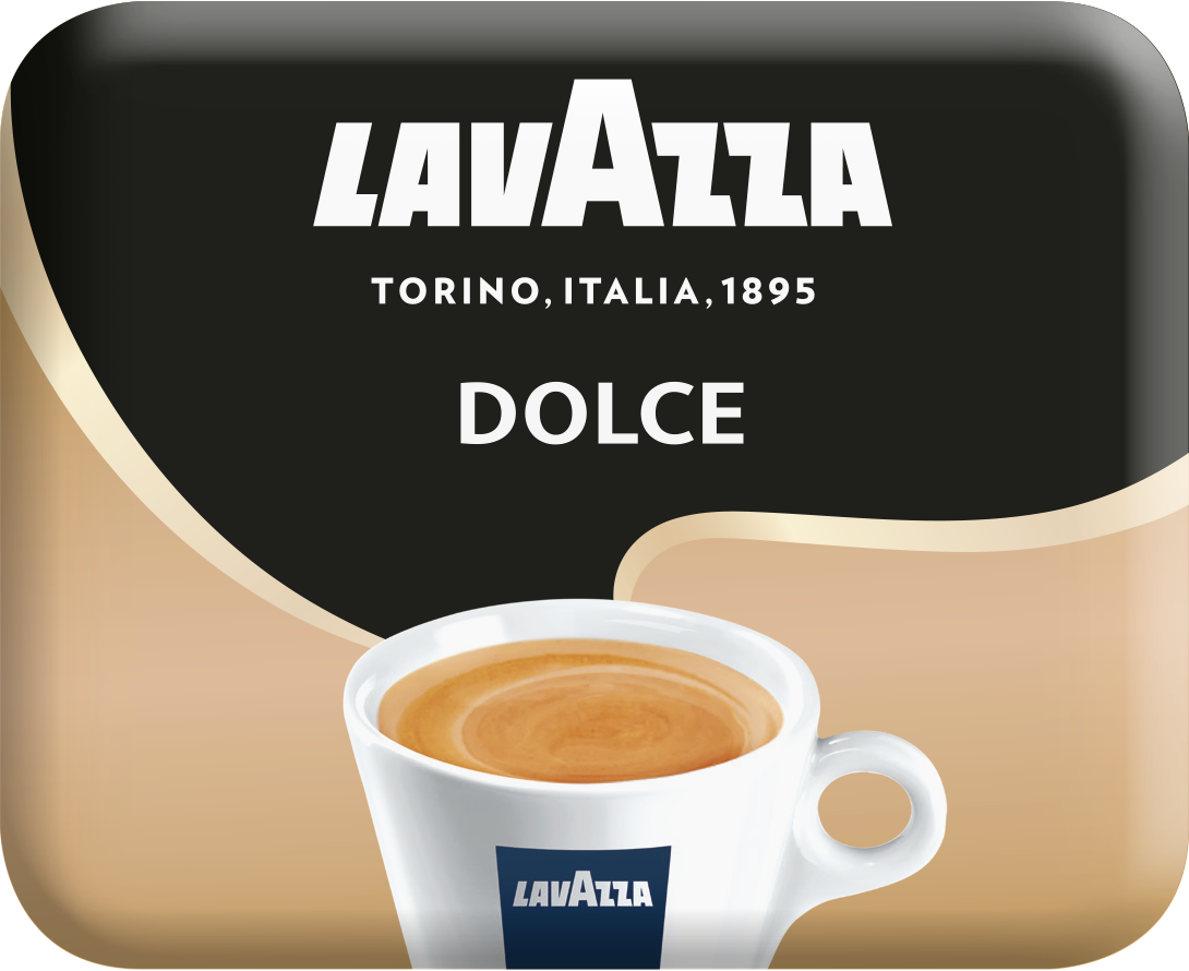 Lavazza Dolce Kaffee Pad Verpackung mit Tasse Crema Kaffee, Kaffeepad Automaten geeignet