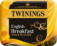 Twinings English Breakfast Tee Verpackung, schwarz-goldenes Design, Teeautomat Produktbild