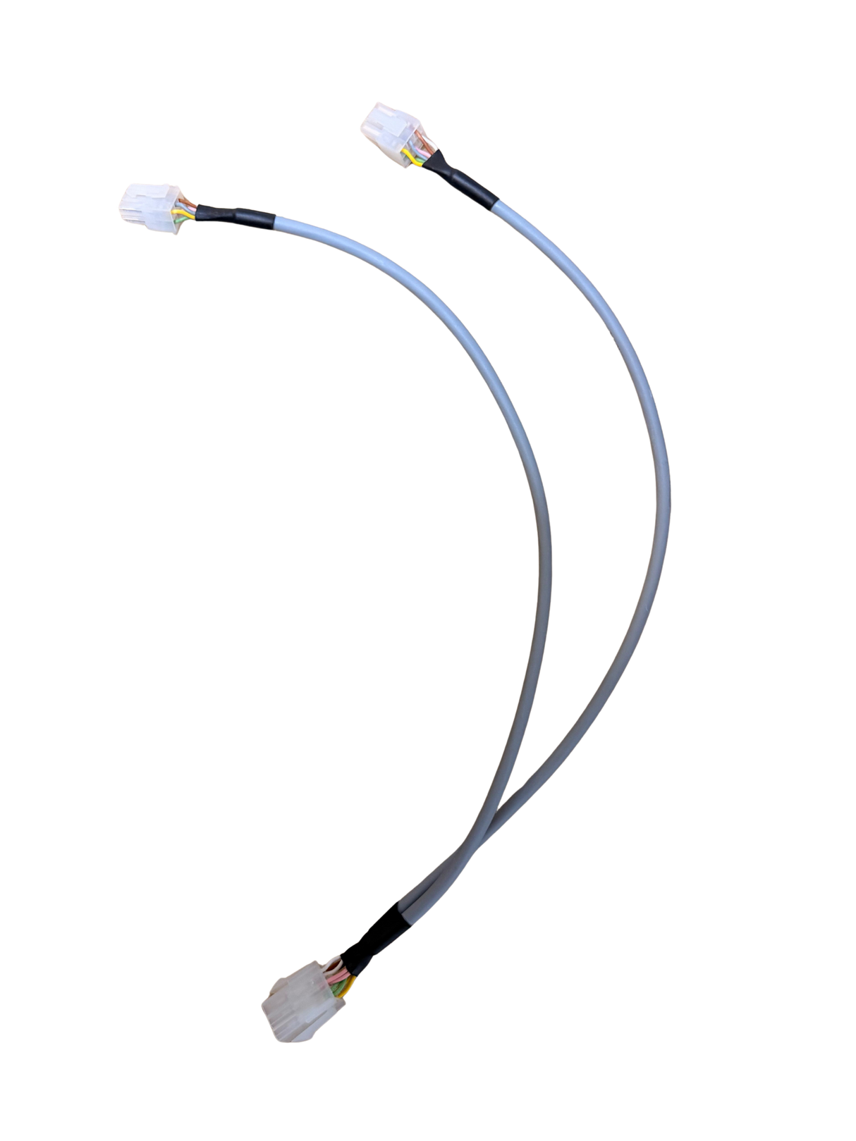 Zwei graue Anschlusskabel mit weißen Steckern für Verkaufsautomaten-Ersatzteil