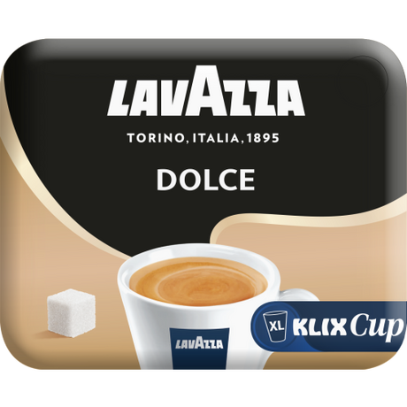 Lavazza Dolce Kaffee XL Klix Cup mit Zuckerwürfel, Kaffeeautomat geeignet, Produktabbildung