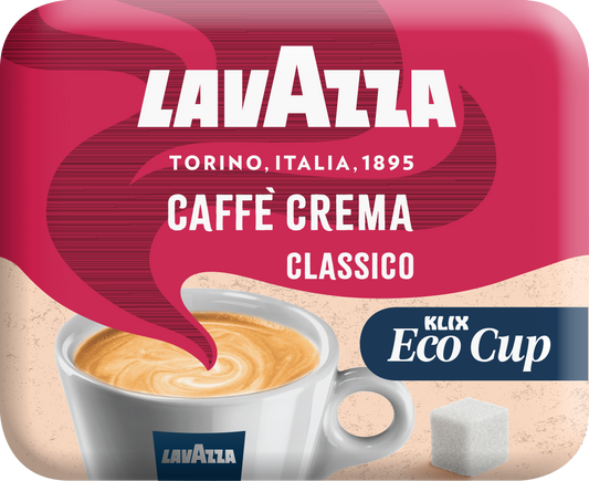 Klix Lavazza Kaffee Weiß mit Zucker 340 Becher